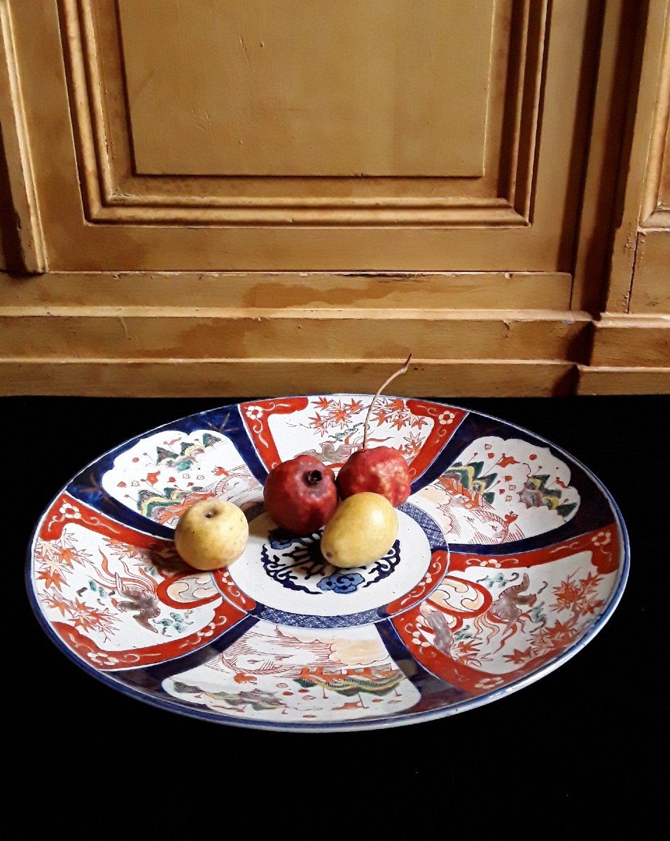 Grand Plat En Porcelaine Dit " Imari" . époque Edo.-photo-1