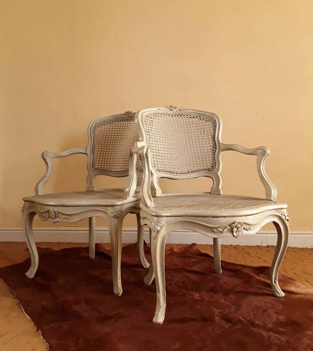 Pair Of Louis XV Period Lyonnais Armchairs. -photo-1