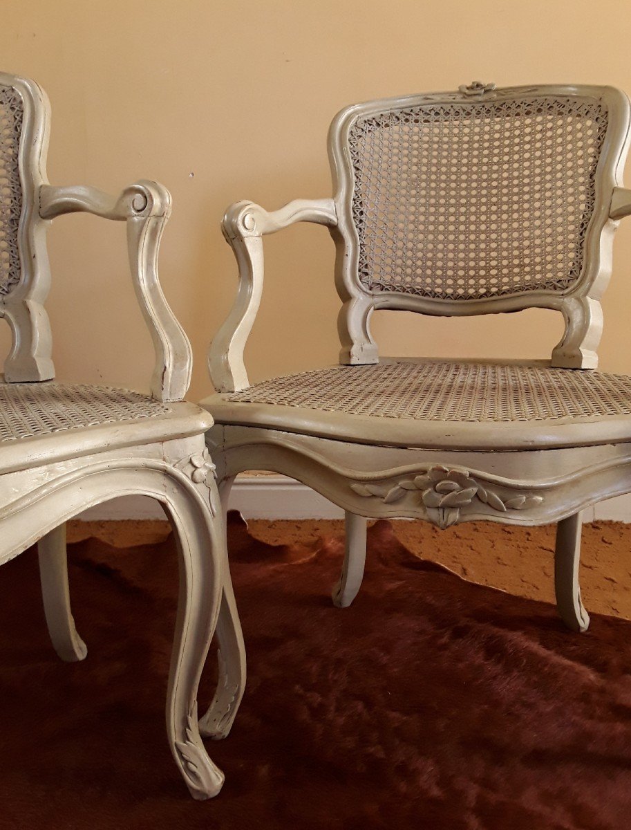 Paire De Fauteuils Lyonnais d'époque Louis XV. -photo-6