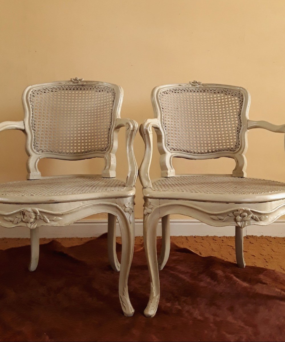 Paire De Fauteuils Lyonnais d'époque Louis XV. -photo-8