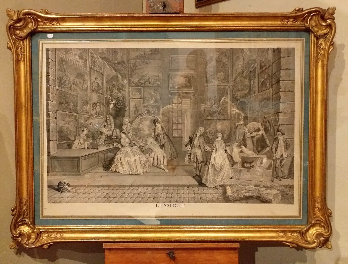 "l'Enseigne De Gersaint " d'Après Antoine Watteau . 106 X 79 cm.