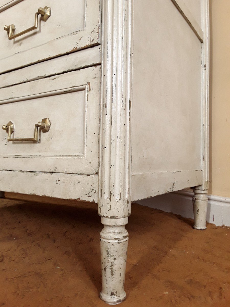 Commode En Bois Laqué d'époque Louis XVI. -photo-3