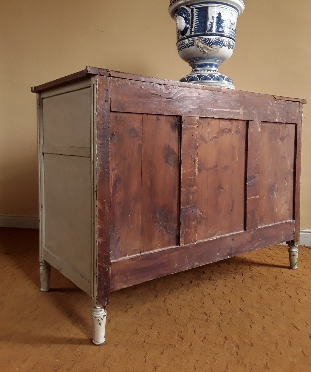 Commode En Bois Laqué d'époque Louis XVI. -photo-6