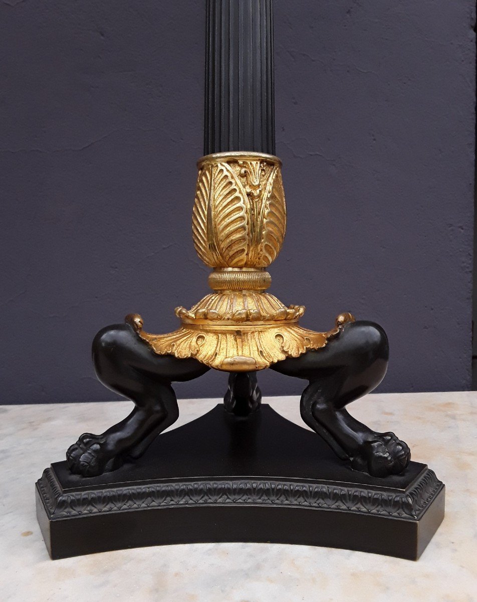 Paire De Grands Candelabres De Style Empire. (h 67 Cm).-photo-4