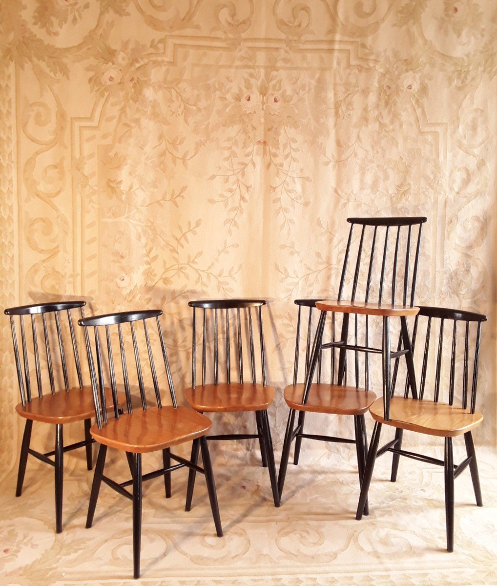 Series Of Six "fanett" Chairs.-photo-2