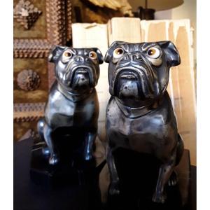 Art Deco Bulldogs. Signed Franjou.