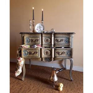 L XV Style Lacquered Wood Chest Of Drawers.