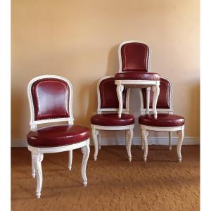 Set Of Four Chairs With Console Legs. 