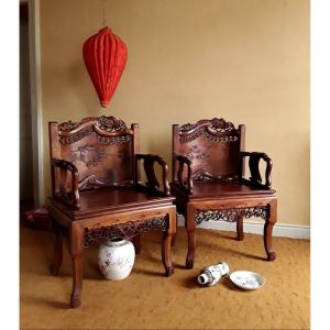 Pair Of Armchairs. Model Called "aux Bats".