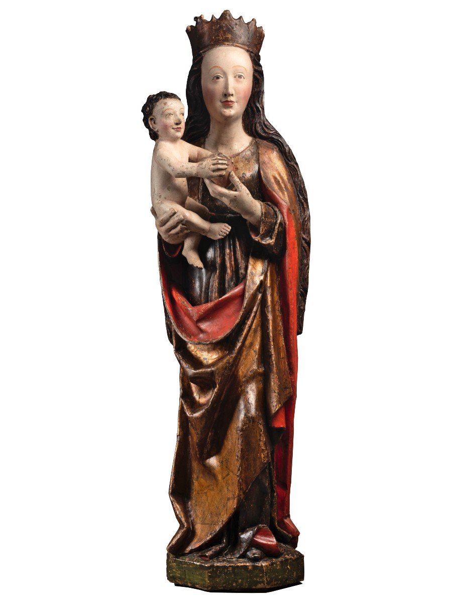 Vierge à L’Enfant En Tilleul Polychrome - Franconie, Allemagne XVe Siècle