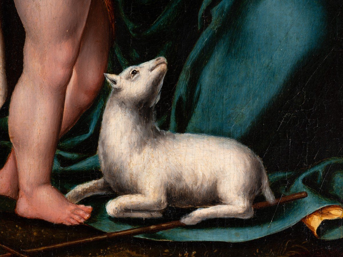 Vierge à L’enfant Avec Des Anges, Entourage De Joos Van Cleve, Ecole Anversoise du XVIème-photo-5