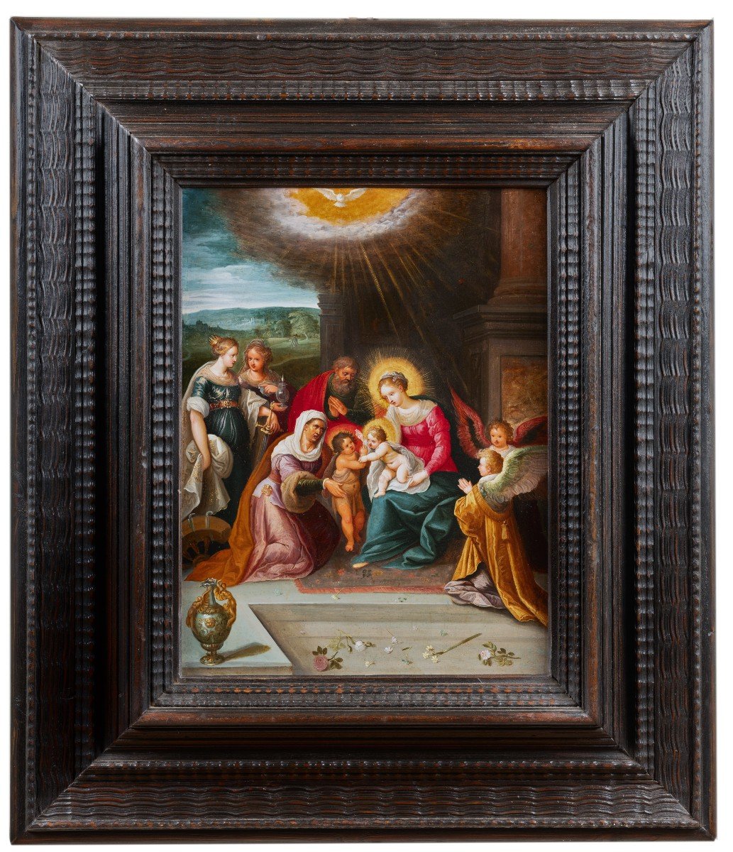 Holy Family With Saints - Studio Of Frans Francken II (1581-1642)