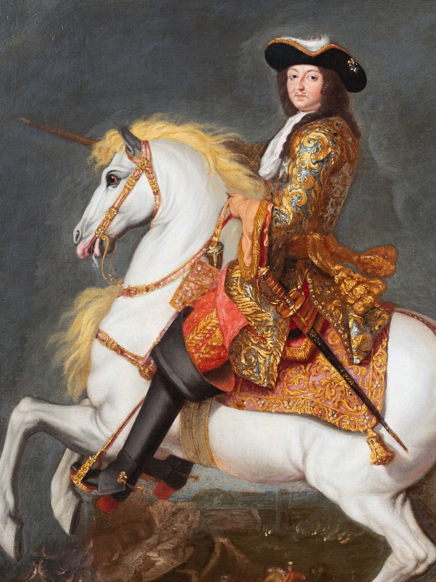 Equestrian Portrait Of Louis XIV, Workshop Of René-antoine Houasse, Circa 1690-photo-1