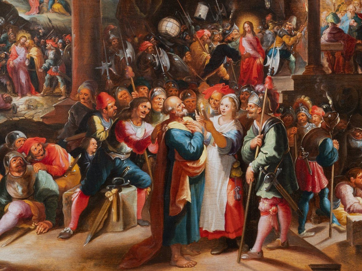 The Denial Of Saint Peter - Hieronymus Francken III (antwerp 1611 - 1671)-photo-7