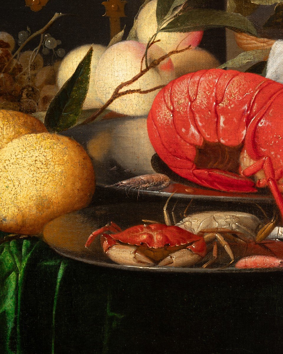 Still Life With Lobster, Ham & Fruits, Studio Of Jan Dz. De Heem(1606-1684)-photo-7