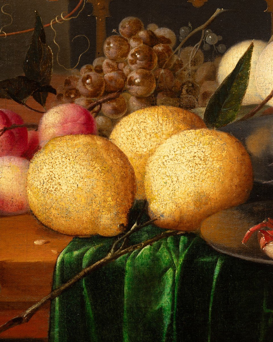 Still Life With Lobster, Ham & Fruits, Studio Of Jan Dz. De Heem(1606-1684)-photo-8