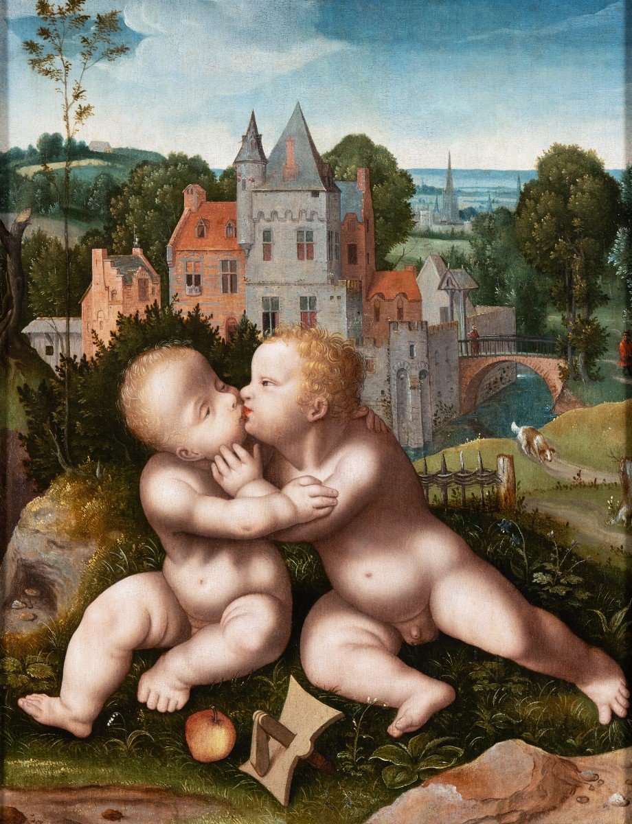 Jésus Et St Jean Baptiste Enfants - Atelier De Joos Van Cleve (1485 – 1541)  XVIème Siècle