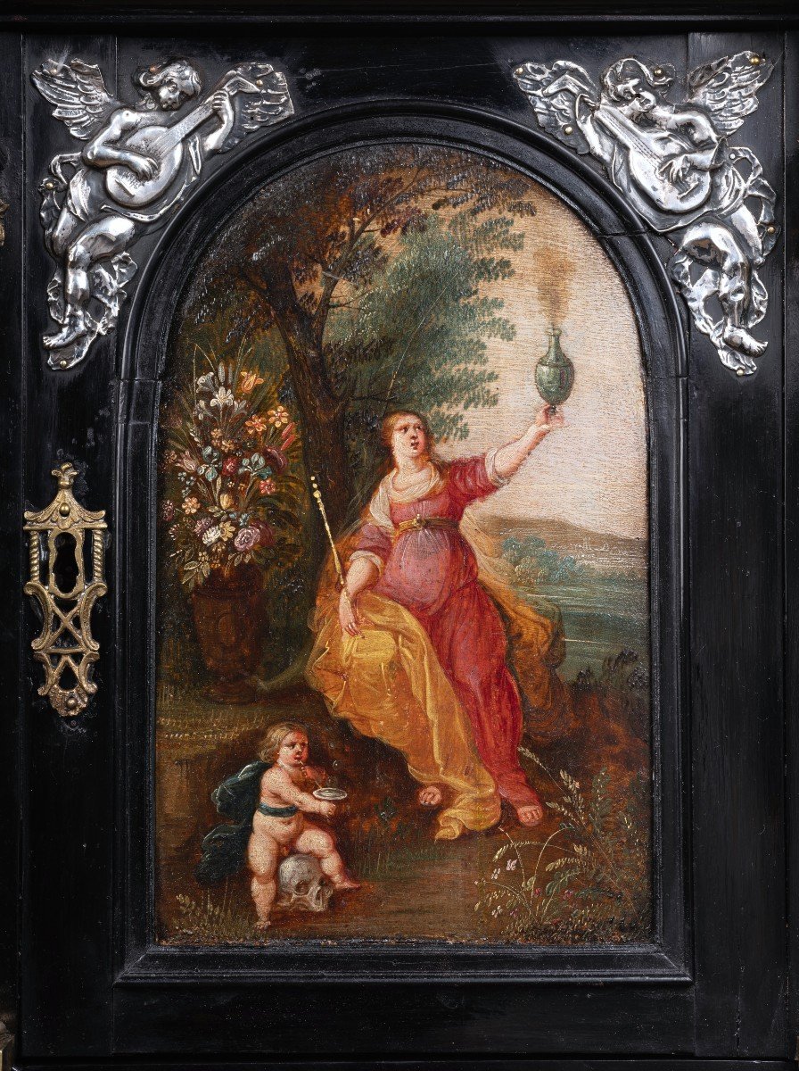 Cabinet Anversois Avec Des Peintures, Cercle De Hendrick Van Balen, Vers 1630-photo-3