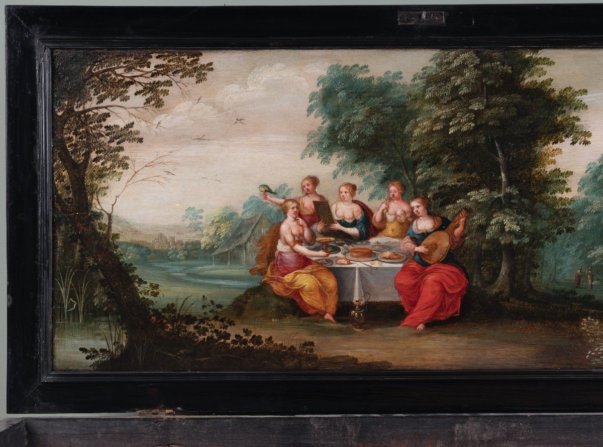 Cabinet Anversois Avec Des Peintures, Cercle De Hendrick Van Balen, Vers 1630-photo-1