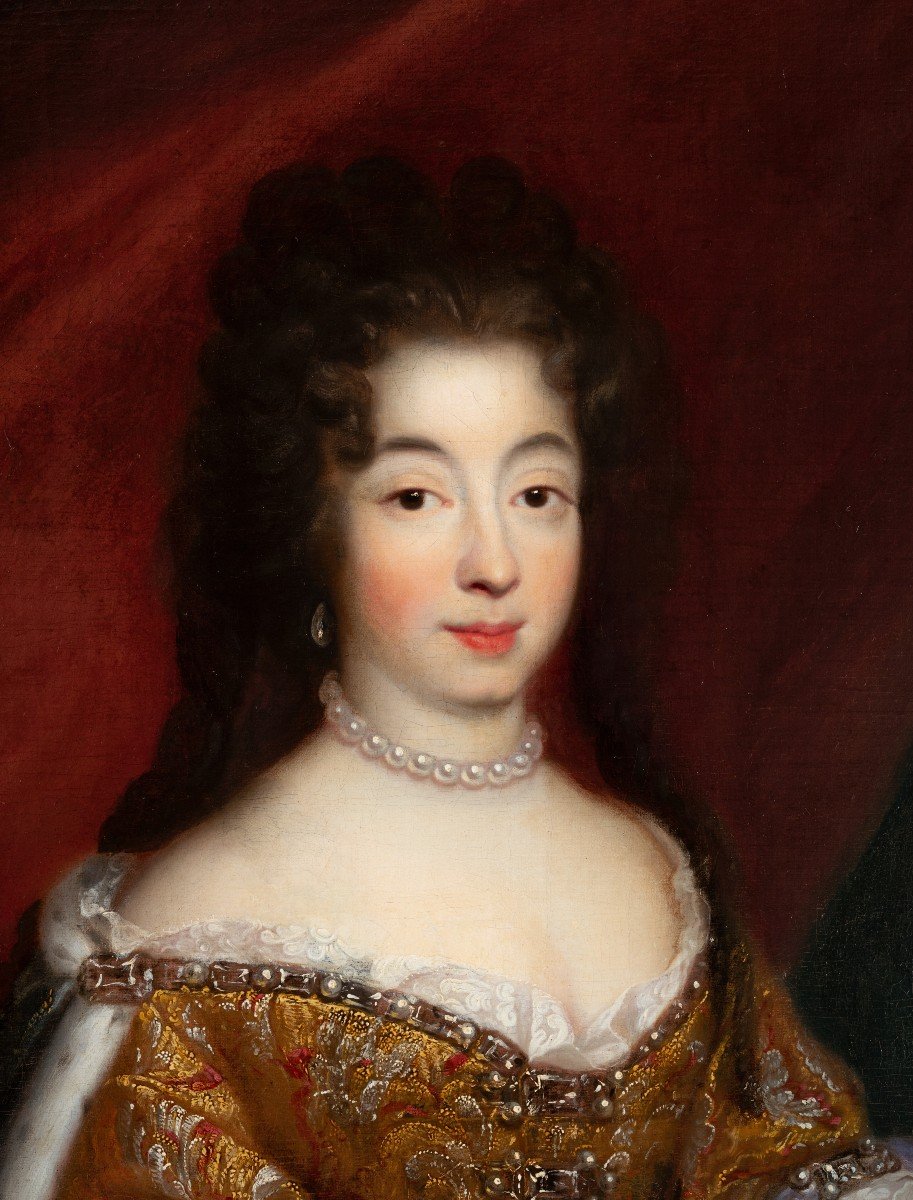 Large Portrait Of Marie-anne-victoire Of Bavaria By François De Troy, Circa 1685, 17th French-photo-2