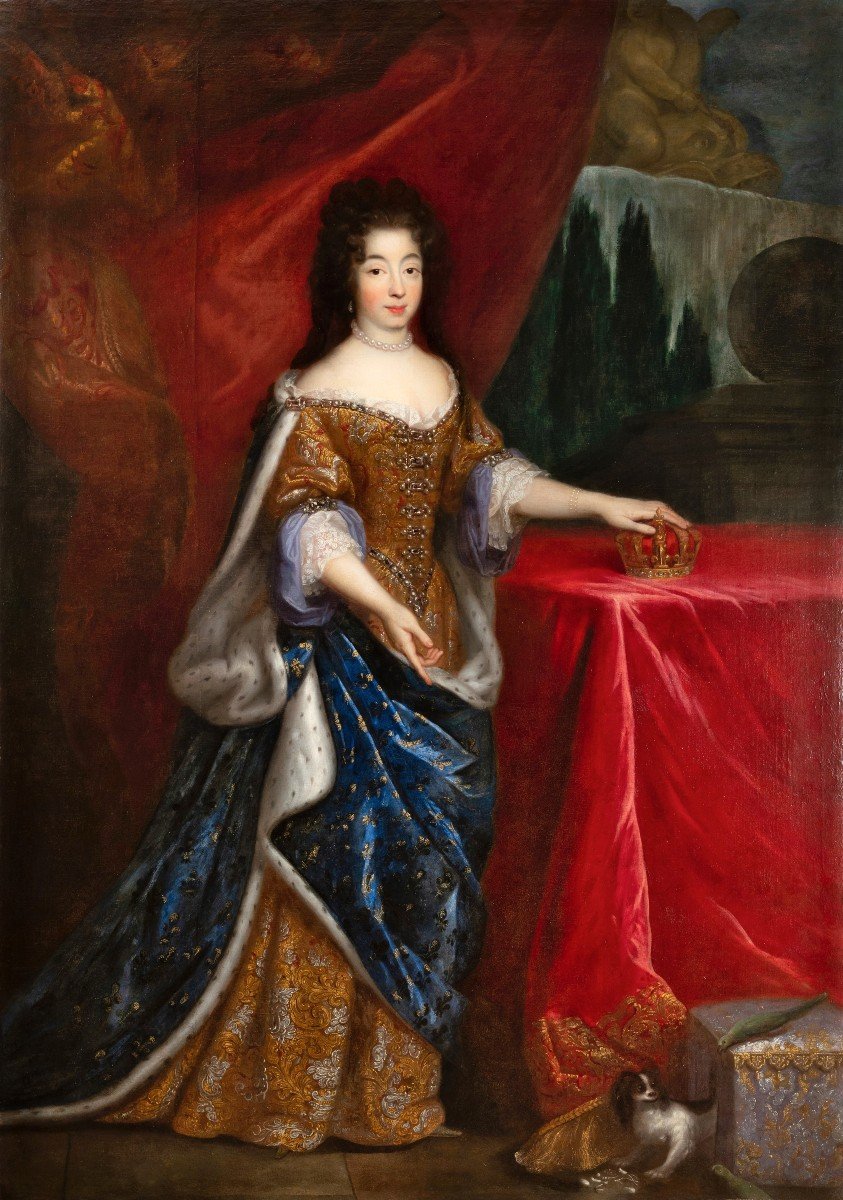 Large Portrait Of Marie-anne-victoire Of Bavaria By François De Troy, Circa 1685, 17th French-photo-4