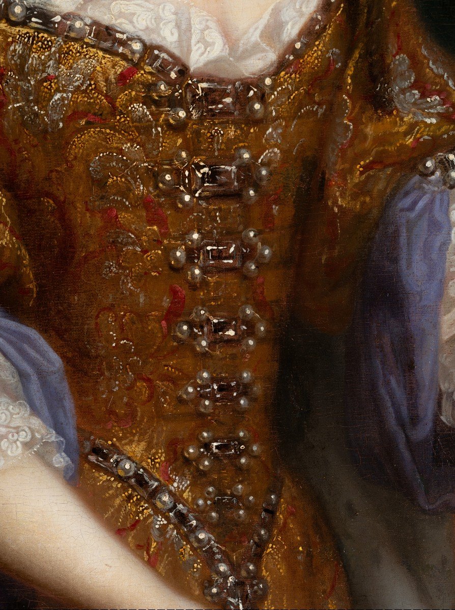 Large Portrait Of Marie-anne-victoire Of Bavaria By François De Troy, Circa 1685, 17th French-photo-3