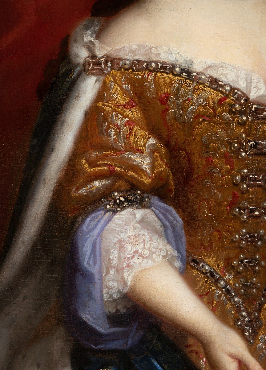 Large Portrait Of Marie-anne-victoire Of Bavaria By François De Troy, Circa 1685, 17th French-photo-4