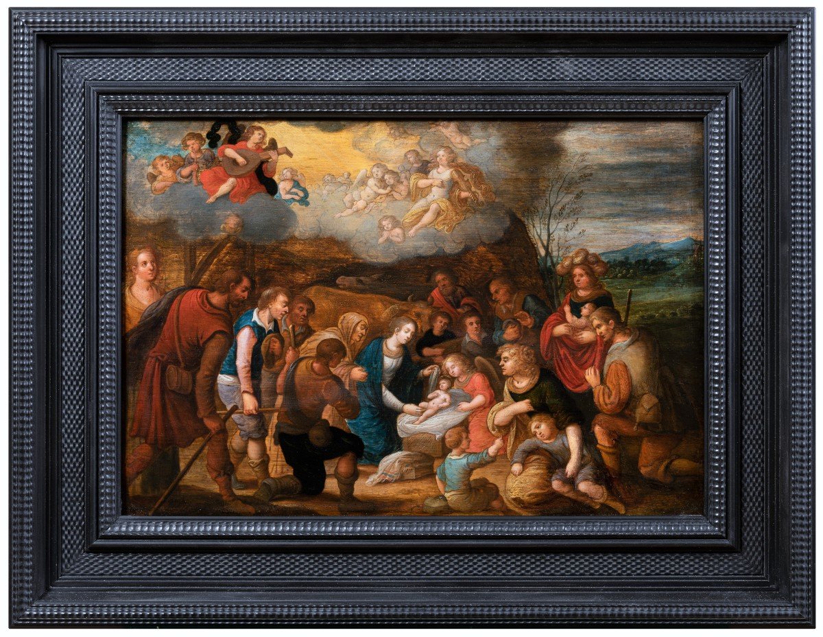 Adoration Of The Shepherds, Workshop Louis De Caullery, Early 17th Century-photo-2