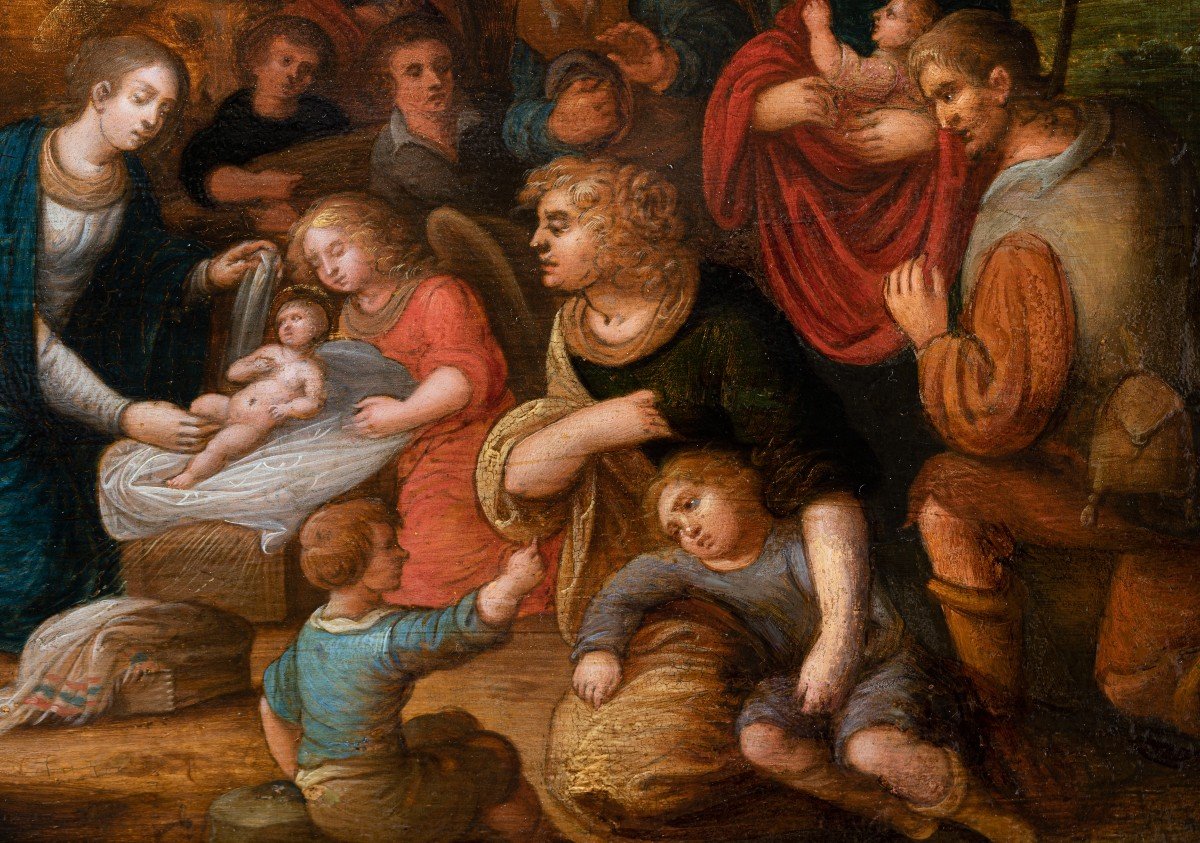 Adoration Of The Shepherds, Workshop Louis De Caullery, Early 17th Century-photo-4