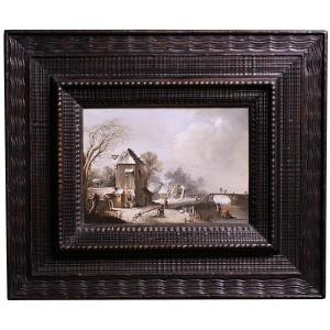 Winter Landscape, Oil On Panel, 17th Century Dutch School