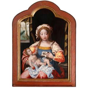 Virgin With Child, Workshop Of Pieter Coecke Van Aelst, 16th C. Flemish School