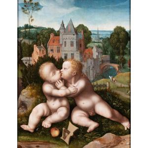 Christ And St John The Baptist As Children Studio Of Joos Van Cleve (1485 – 154116th Century