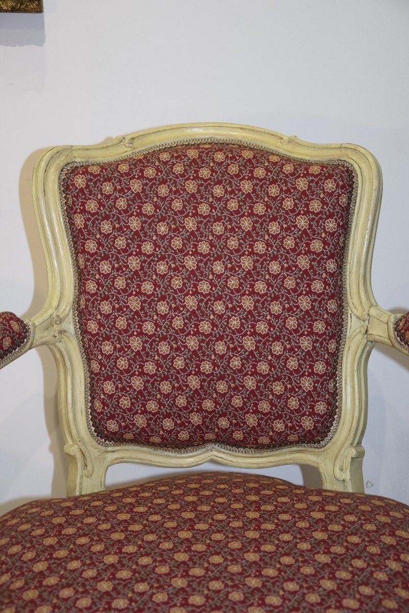 Paire de fauteuils  cabriolet , Louis XV, estampille E.Meunier , XVIIIème -photo-2