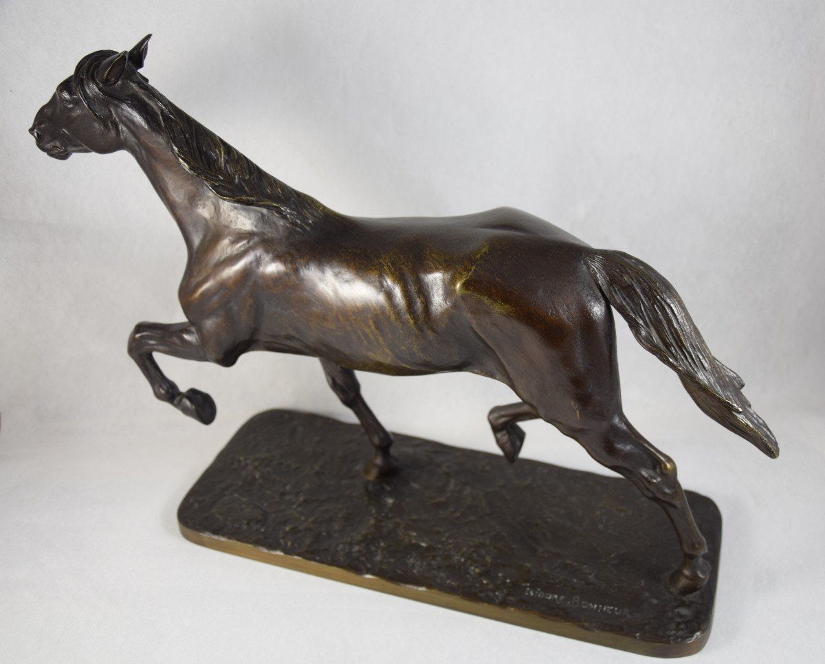 Isidore Bonheur (1827-1901) Trotting Horse, Bronze.-photo-2