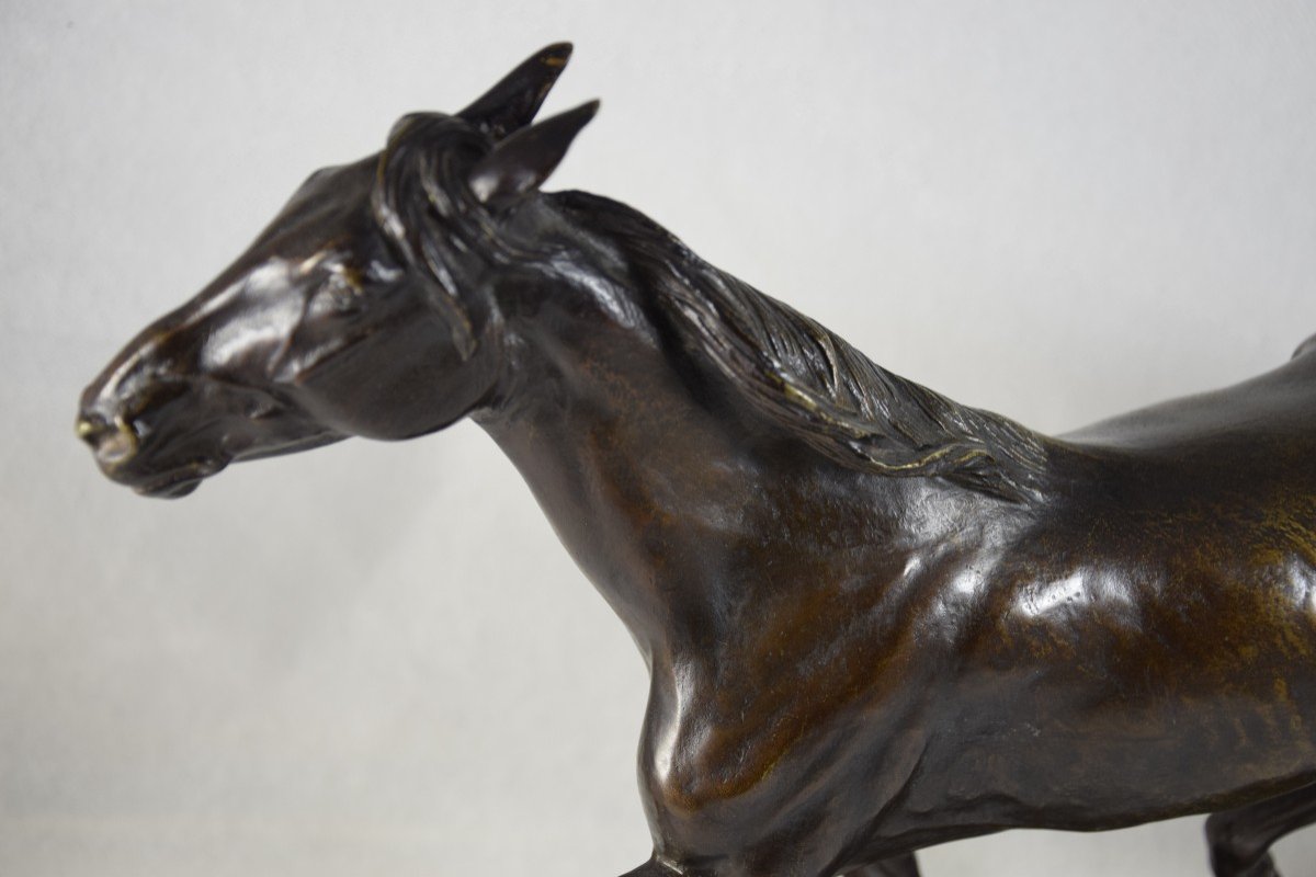 Isidore Bonheur (1827-1901) Trotting Horse, Bronze.-photo-3