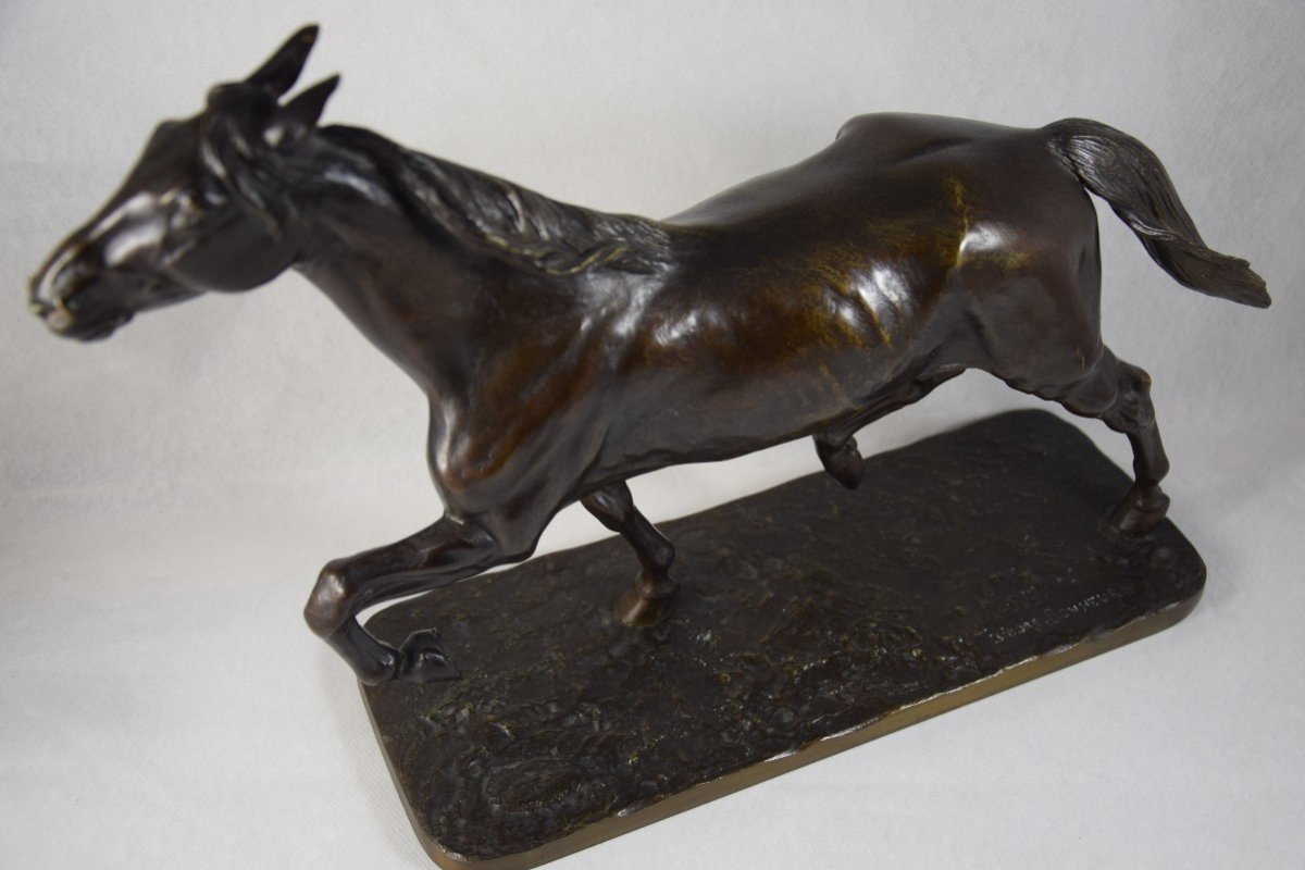 Isidore Bonheur (1827-1901) Trotting Horse, Bronze.-photo-4