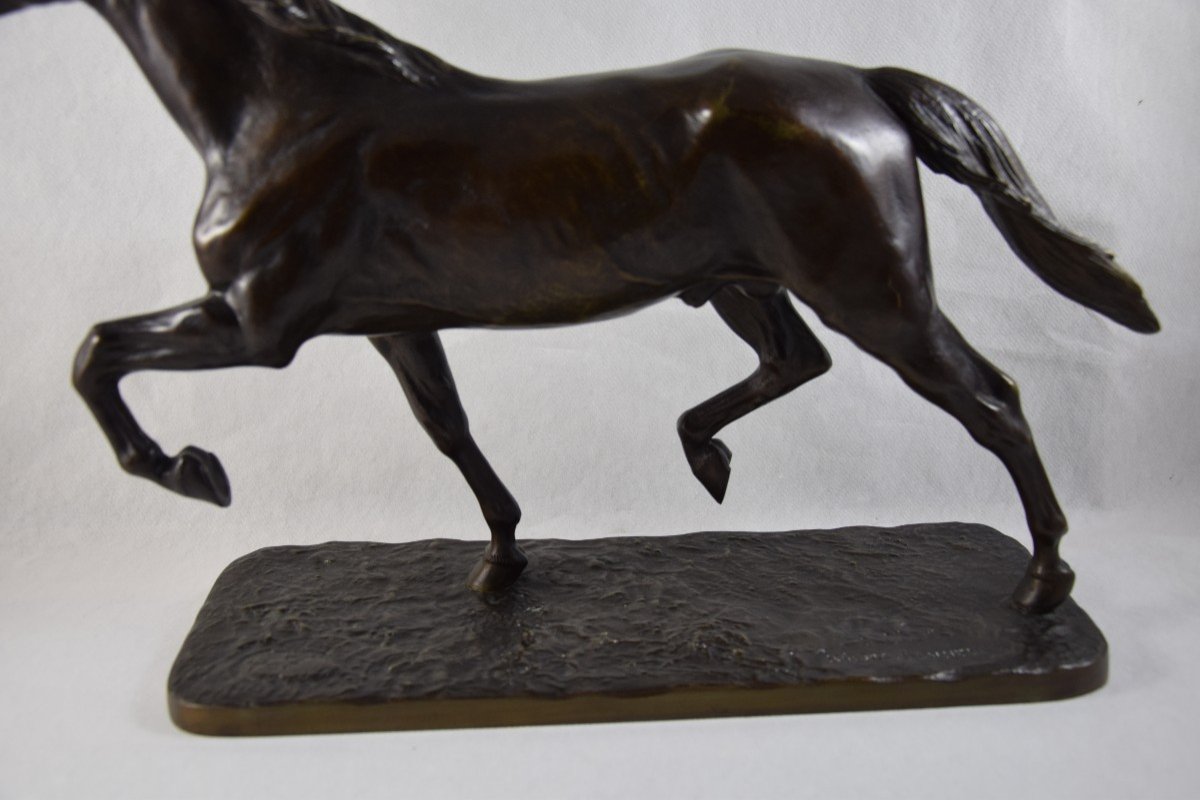 Isidore Bonheur (1827-1901) Trotting Horse, Bronze.-photo-1