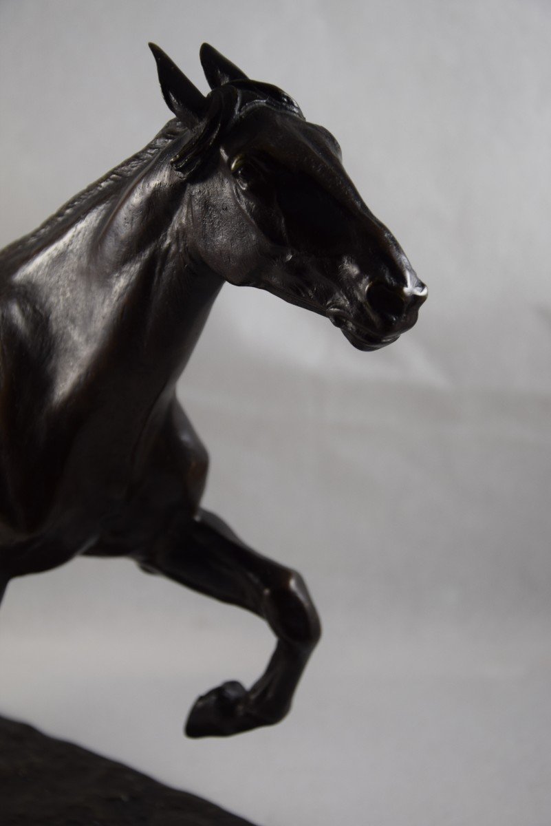 Isidore Bonheur (1827-1901) Trotting Horse, Bronze.-photo-4