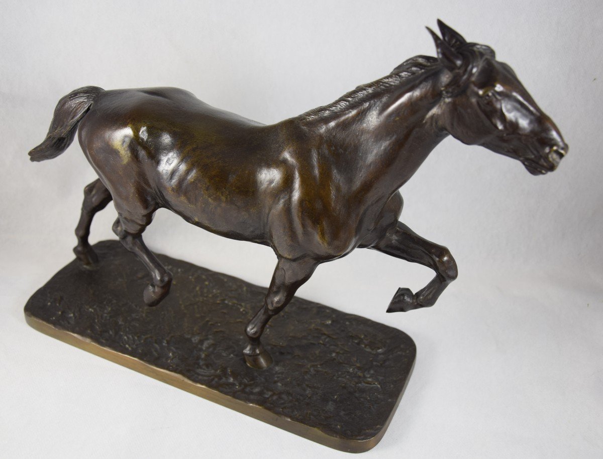 Isidore Bonheur (1827-1901) Trotting Horse, Bronze.-photo-5