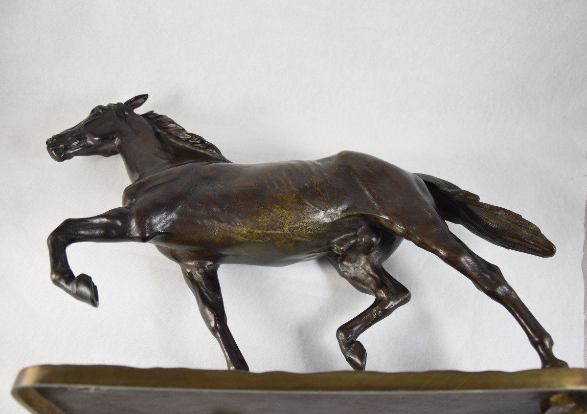 Isidore Bonheur (1827-1901) Trotting Horse, Bronze.-photo-8