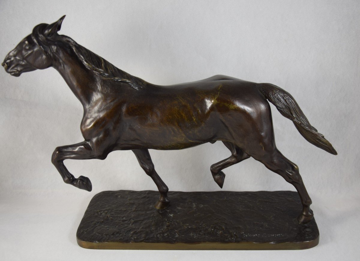 Isidore Bonheur (1827-1901) Trotting Horse, Bronze.