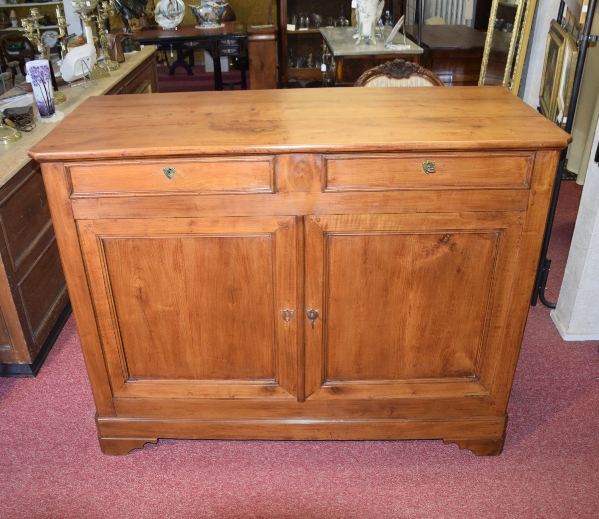 Low Louis Philippe Period Buffet In Cherry Wood, 19th-photo-2