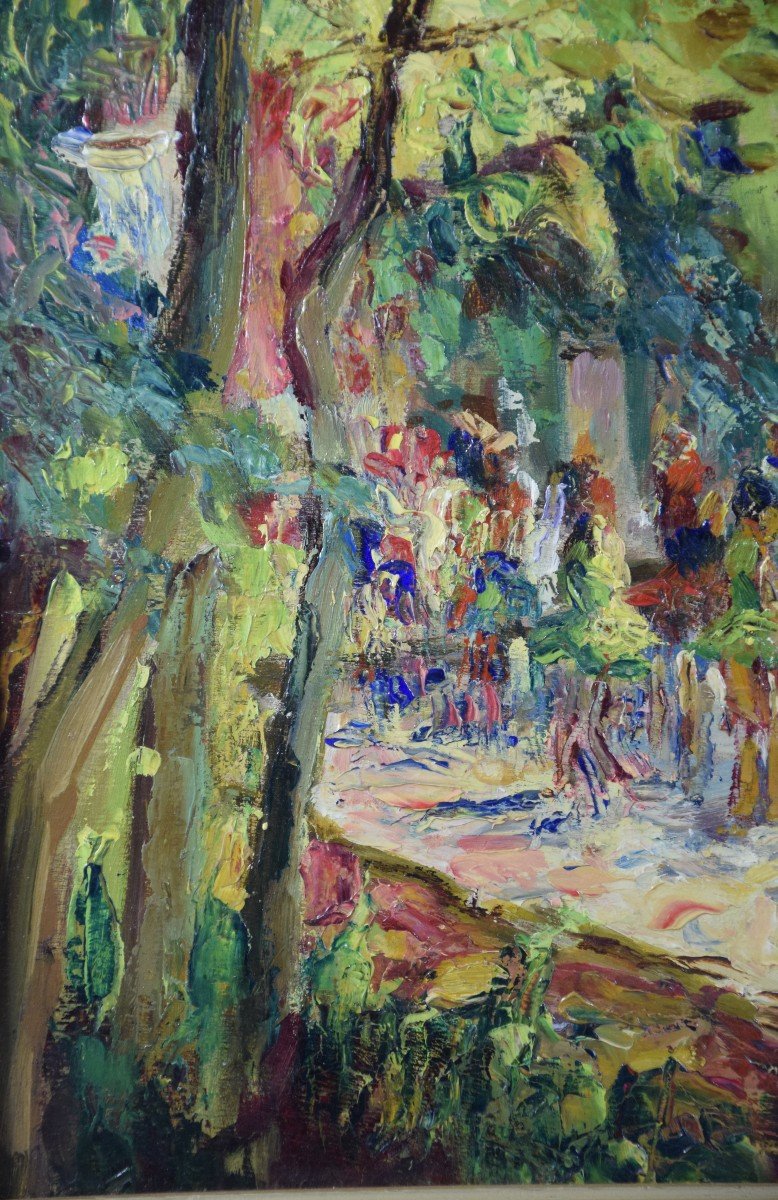 André Prugent (1882-1965), Dance Show In The Théâtre De Verdure, Oil On Panel-photo-5