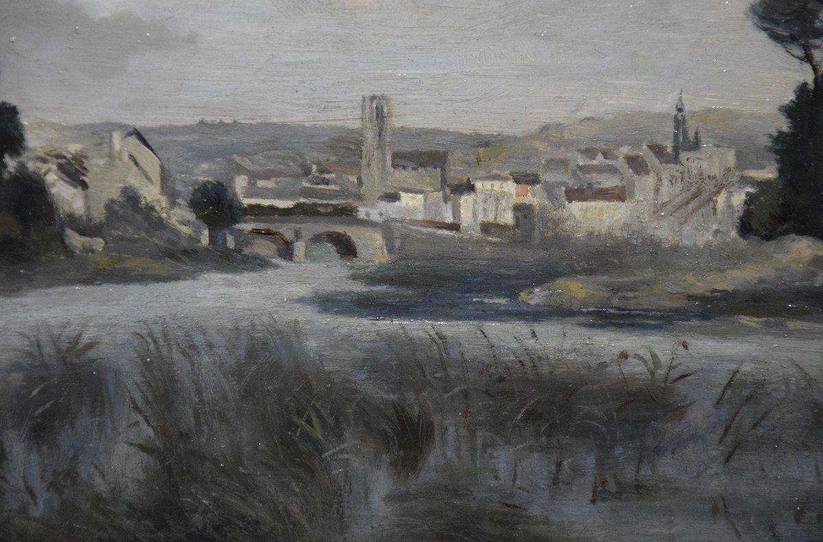 Landscape Between Périgord And Corrèze, Oil On Panel-photo-4