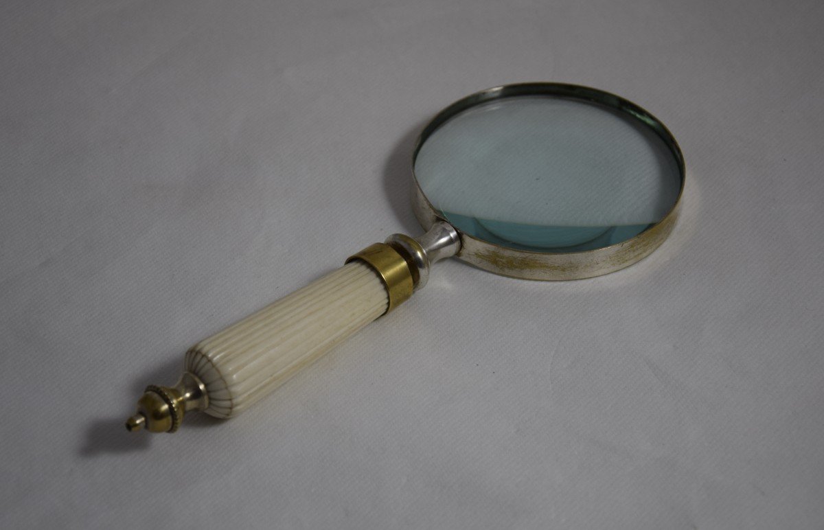 Large Magnifying Glass, Ivory Handle.