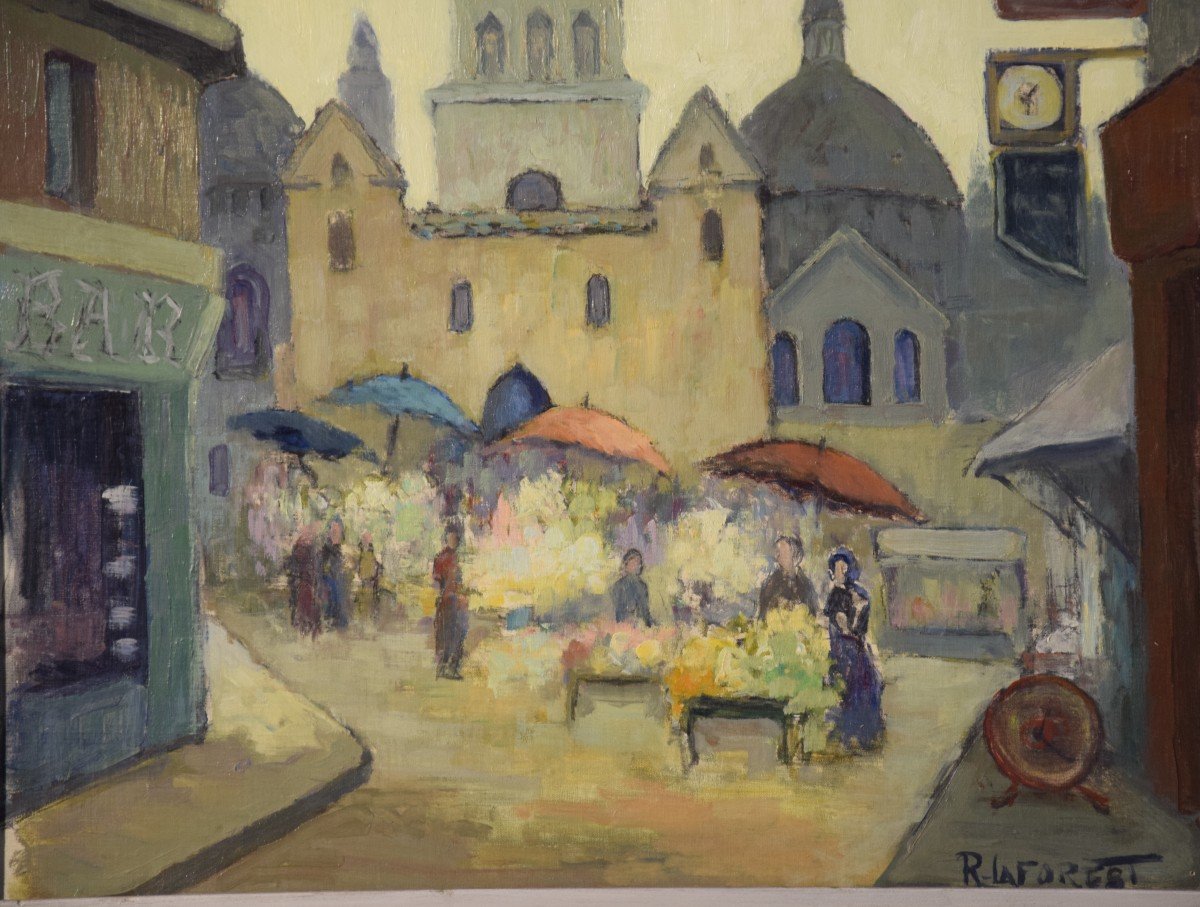 René Laforest ( 1893-1972)  Le marché de la place de la Clautre à Périgueux -photo-3