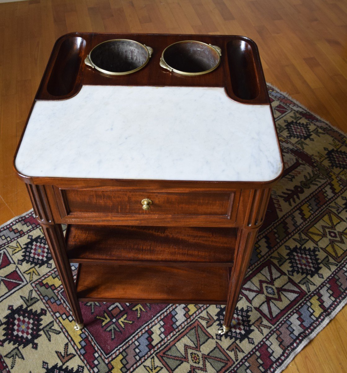 Louis XVI Cooler Table In Mahogany And Mahogany Veneer-photo-2