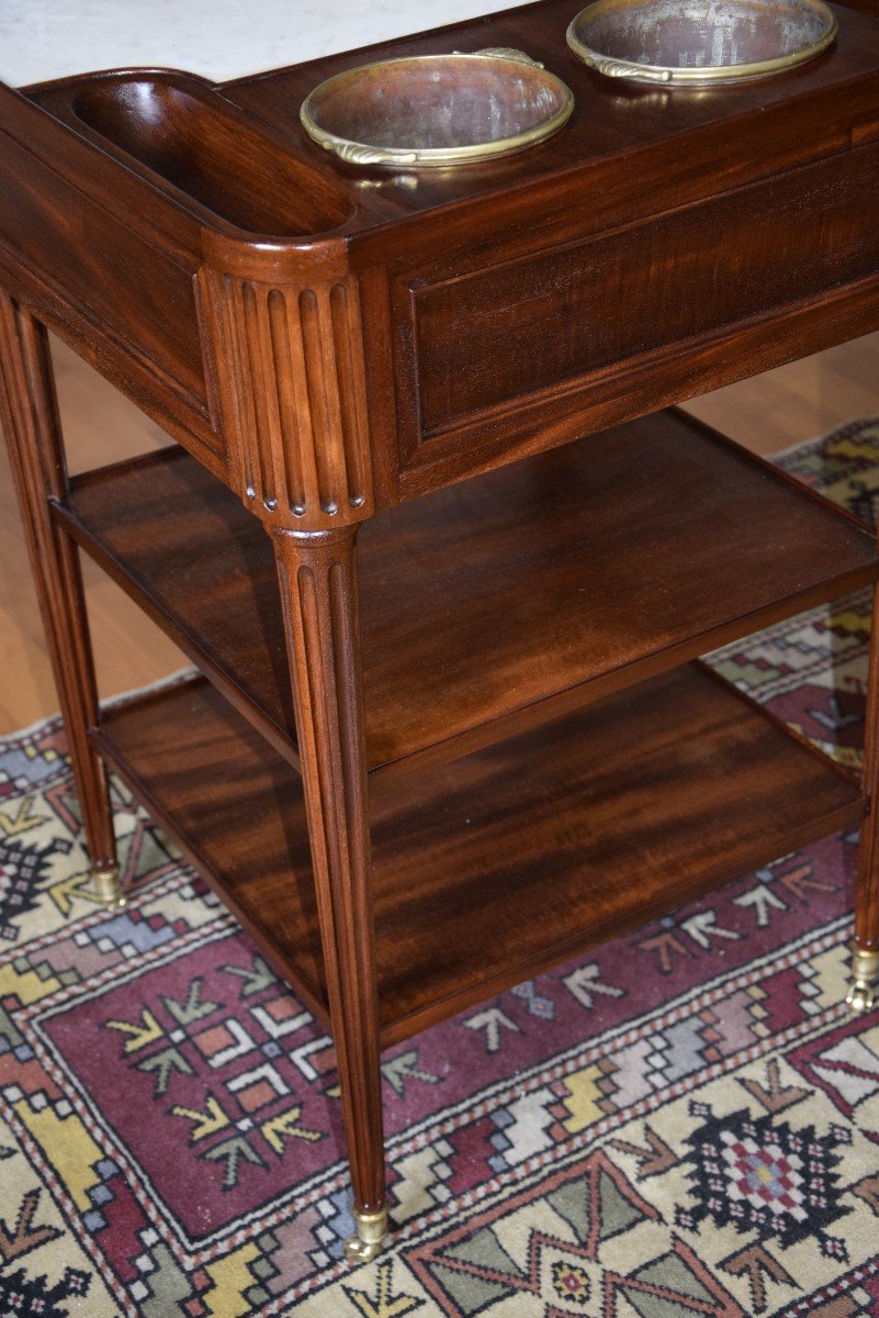 Louis XVI Cooler Table In Mahogany And Mahogany Veneer-photo-7