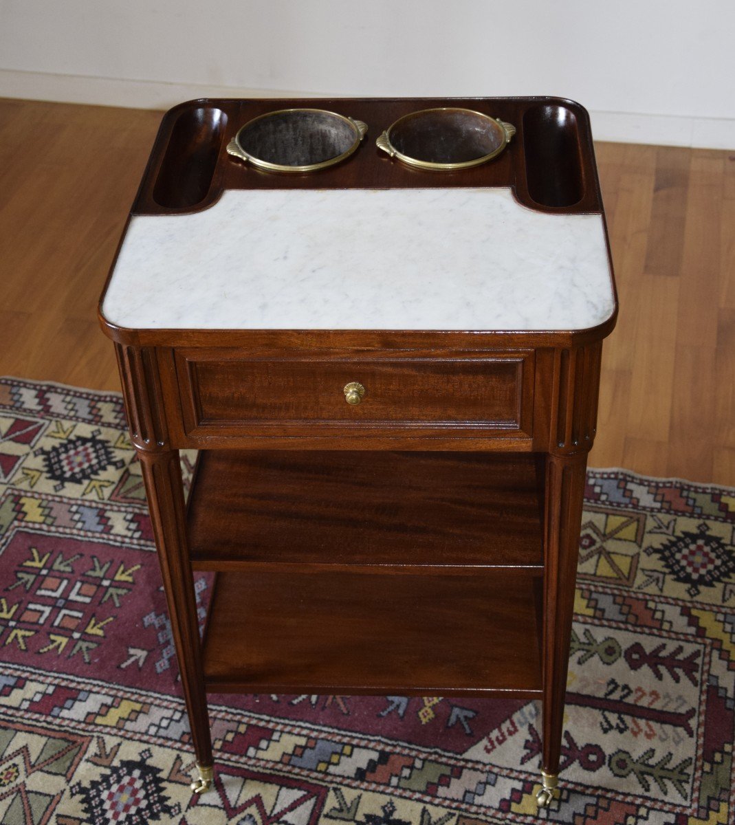 Louis XVI Cooler Table In Mahogany And Mahogany Veneer-photo-8