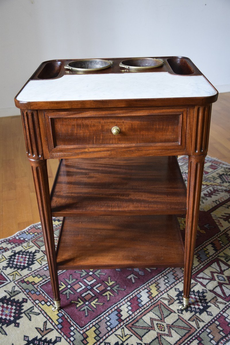 Louis XVI Cooler Table In Mahogany And Mahogany Veneer